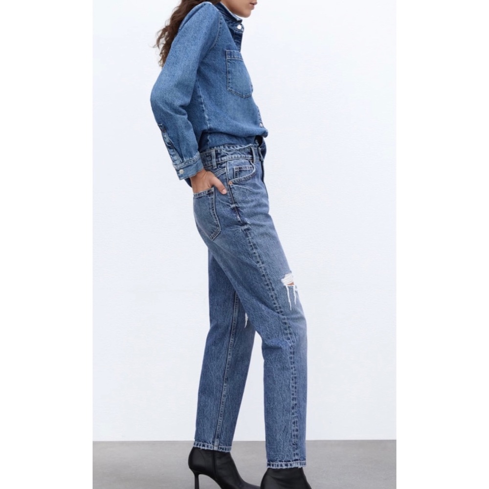 Zara Ripped Mom Jeans - Picture 5 of 9
